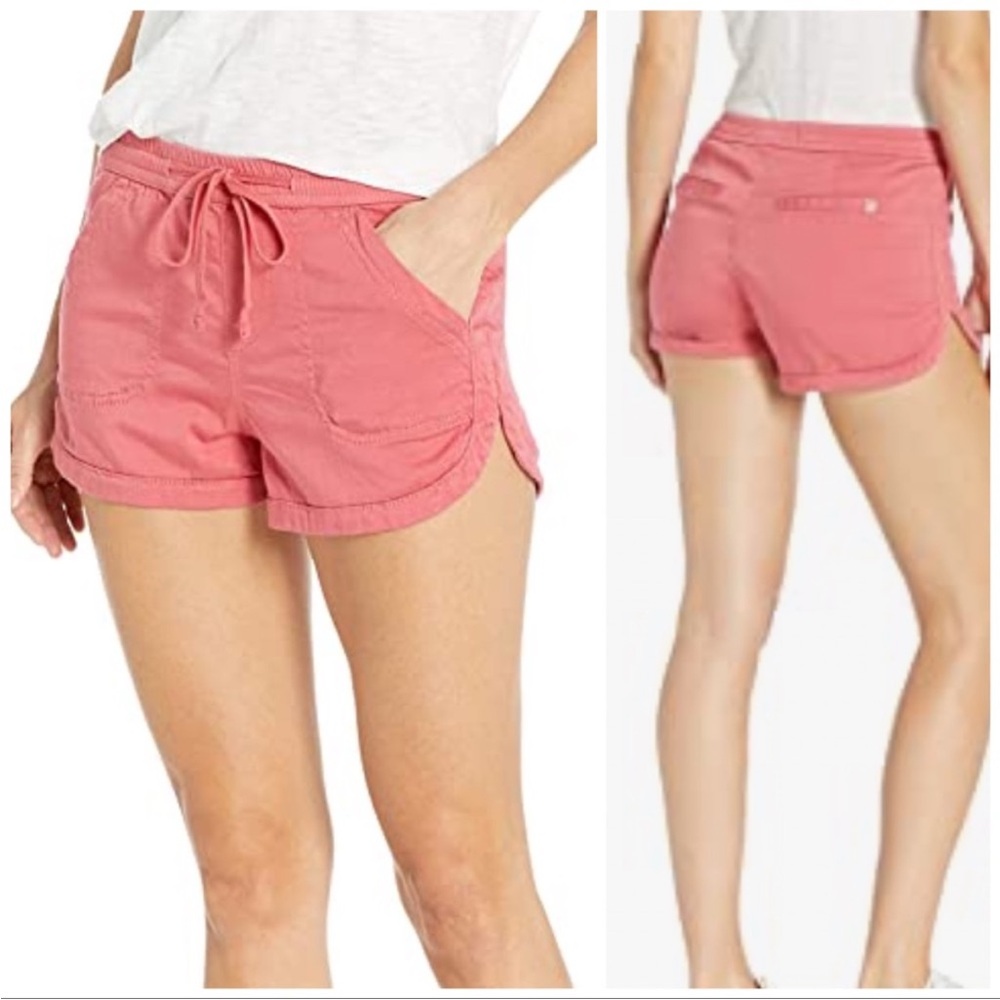 UNIONBAY Shorts Lg Juniors Watermelon Pink Maribeth Sateen Pull-On Drawstring - Picture 2 of 10